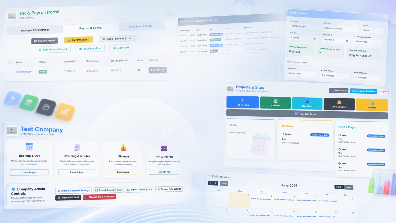 HR and payroll portal screenshot